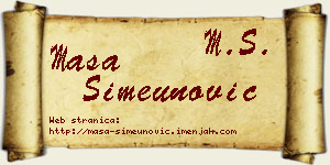 Maša Simeunović vizit kartica